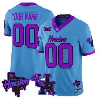 Houston Cougars DJ Screw Vapor Limited Custom Jersey Light Blue - All Stitched