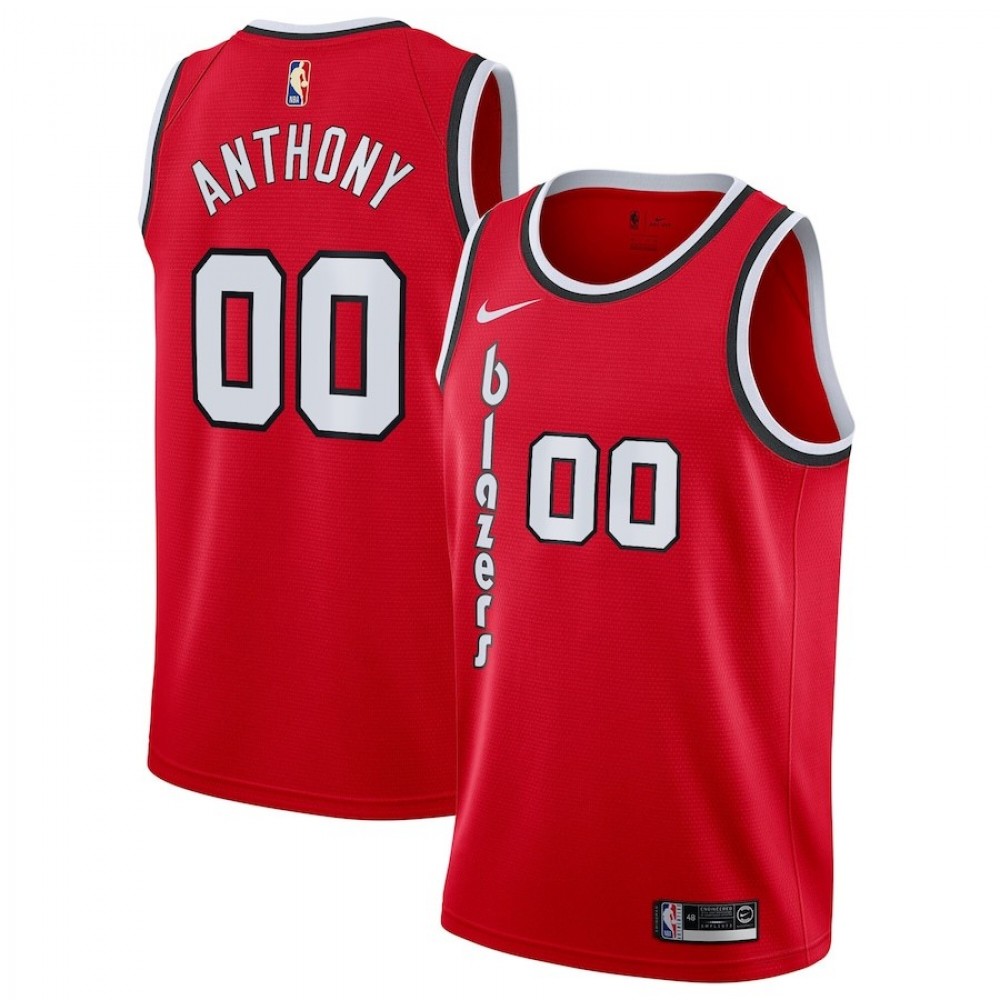 Men's Portland Trail Blazers Carmelo Anthony #00 Nike Red Swingman Jersey - Classic Edition