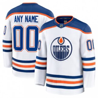 Edmonton Oilers Away White Premium Custom Jersey