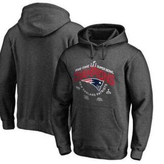 Men's New England Patriots Pro Line by Fanatics Branded Big & Tall 5 Time Super Bowl Champions Pullover Hoodie Heat...