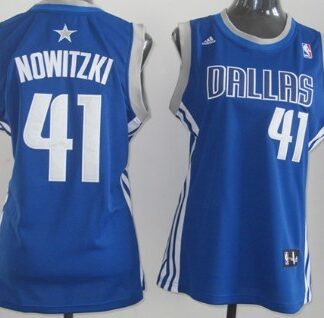 Women's Dallas Mavericks #41 Dirk Nowitzki Revolution 30 Swingman Light Blue Jerseys