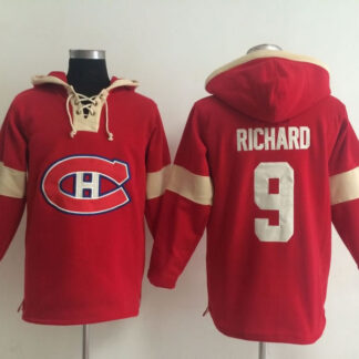 Montreal Canadiens #9 Richard Solid Color Red Hoody
