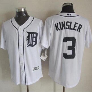 Majestic Detroit Tigers #3 Ian Kinsler White MLB Stitched Jerseys