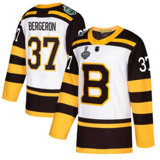 Men's Boston Bruins #37 Patrice Bergeron White Authentic 2019 Winter Classic 2019 Stanley Cup Final Bound Stitched...