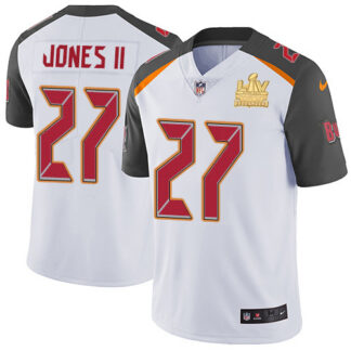 Nike Tampa Bay Buccaneers #27 Ronald Jones II White Youth Super Bowl LV Champions Patch Stitched NFL Vapor Untoucha...