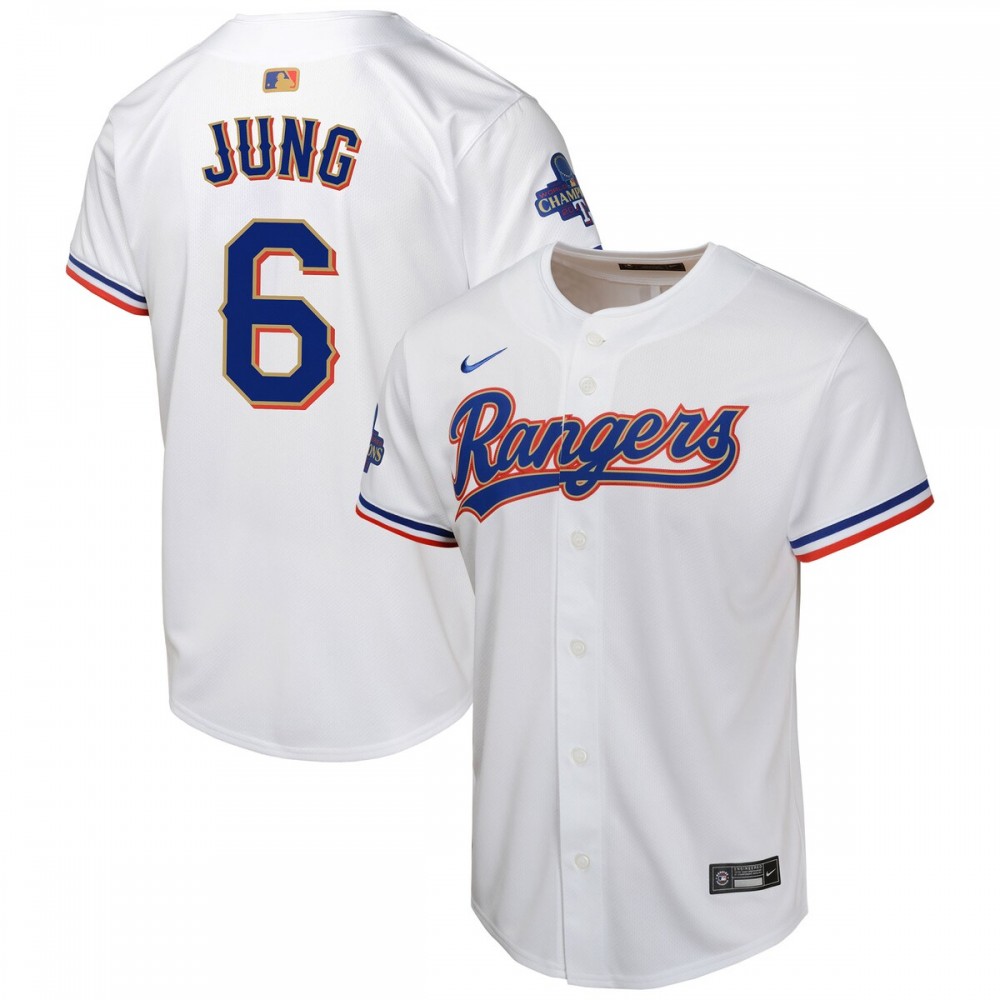 Josh Jung Texas Rangers Nike Youth 2024 Gold Collection Limited Player Jersey – White