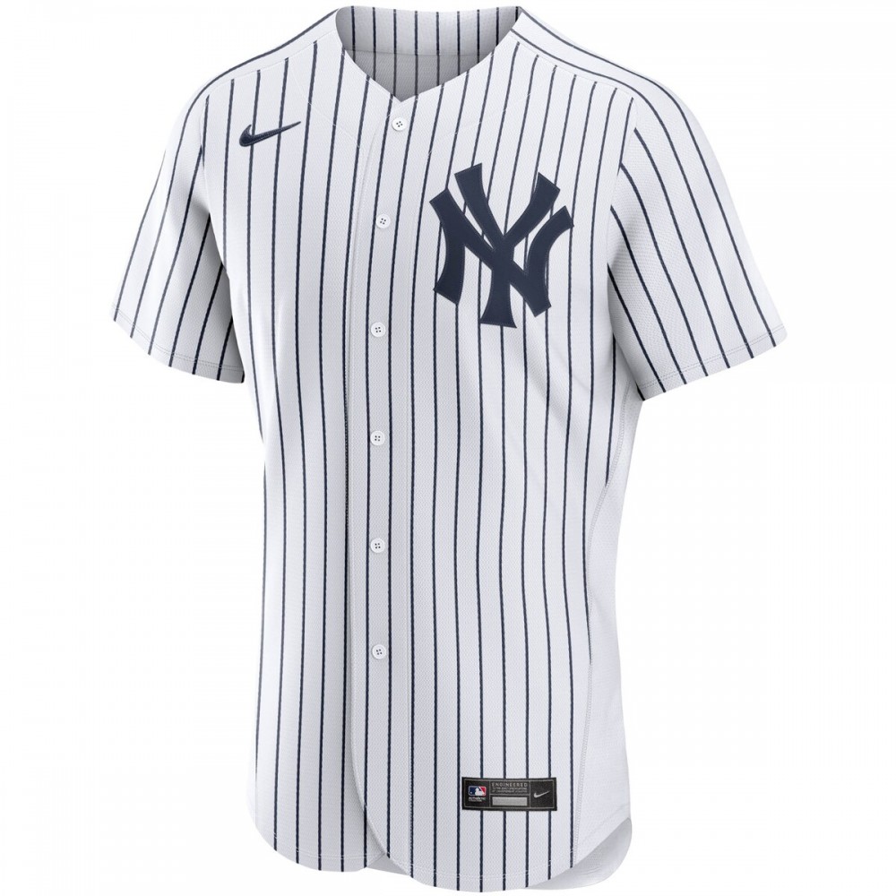 New York Yankees Nike Home Authentic Team Jersey - White - Image 2
