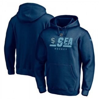 Men's Fanatics Branded Navy Seattle Kraken Authentic Pro Secondary Logo Pullover Hoodie