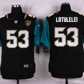 Men's Jacksonville Jaguars #53 John Lotulelei Black Team Color NFL Nike Elite Jersey