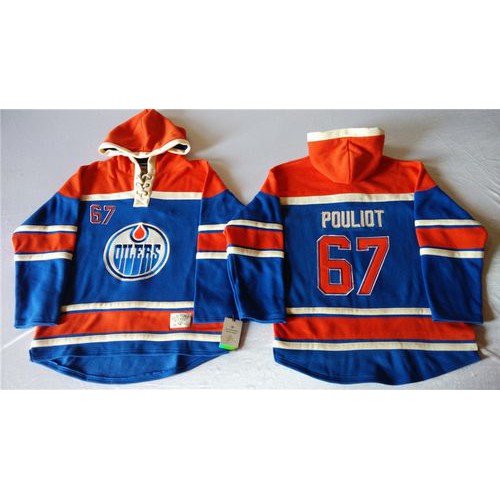 Edmonton Oilers #67 Benoit Pouliot Light Blue Sawyer Hooded Sweatshirt Stitched NHL Jersey