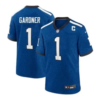 Men's Indianapolis Colts #1 Ahmad Sauce Gardner Royal Team Game Jersey SEU7