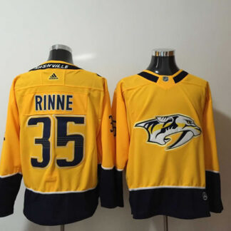 Nashville Predators #35 Pekka Rinne Yellow Adidas Stitched Jersey