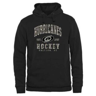 Men's Carolina Hurricanes Camo Stack Pullover Hoodie - Black