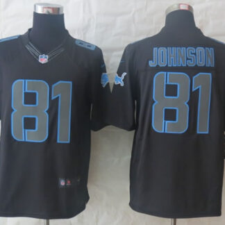Nike Limited Detroit Lions #81 Johnson Impact Black Jerseys