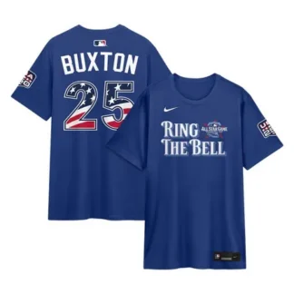 Men's American League #25 Byron Buxton Nike Rush Blue 2026 All-Star Game Name & Number T-Shirt