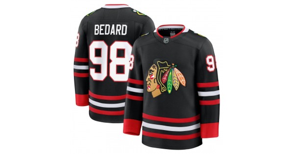 Connor Bedard Chicago Blackhawks Black Alternate Premium Jersey - Image 2