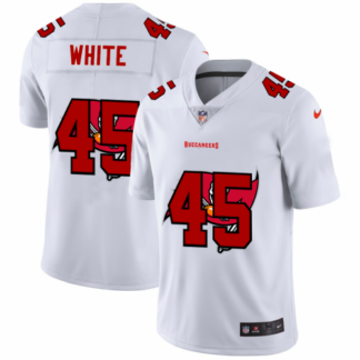 Tampa Bay Buccaneers #45 Devin White White Men’s Nike Team Logo Dual Overlap Limited NFL Jersey