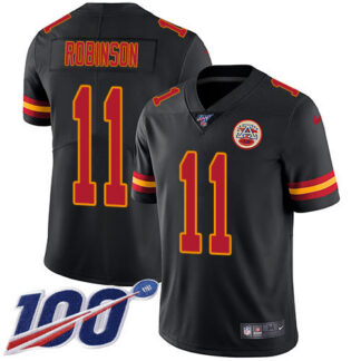 Nike Kansas City Chiefs #11 Demarcus Robinson Black Men’s Stitched NFL Limited Rush 100th Season Jersey