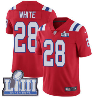 Nike New England Patriots #28 James White Red Alternate Super Bowl LIII Bound Youth Stitched NFL Vapor Untouchable...
