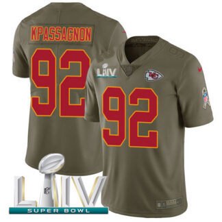 Nike Kansas City Chiefs #92 Tanoh Kpassagnon Olive Super Bowl LIV 2020 Youth Stitched NFL Limited 2017 Salute To Se...