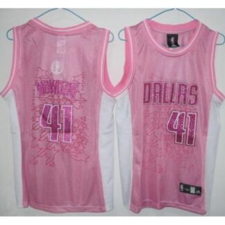Cheap Women Dallas Mavericks 41 Nowitzki Pink Jersey