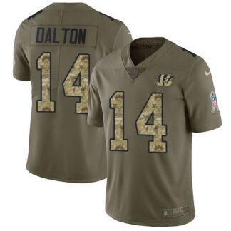 Nike Cincinnati Bengals #14 Andy Dalton Olive/Camo Men’s Stitched NFL Limited 2017 Salute To Service Jersey