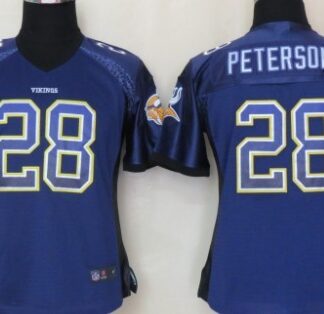 Nike Minnesota Vikings #28 Adrian Peterson Drift Fashion Purple Womens Jersey