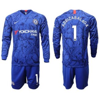 Chelsea #1 Arrizabalaga Home Long Sleeves Soccer Club Jersey