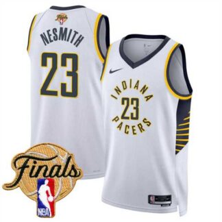 Men's Indiana Pacers #23 Aaron Nesmith White 2025 Finals Association Edition Stitched Jersey Dzhi