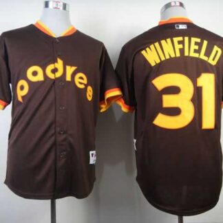 San Diego Padres #31 Dave Winfield Coffee 1984 Mitchell And Ness Throwback Stitched MLB Jersey Sanguo