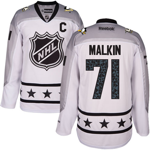 Pittsburgh Penguins #71 Evgeni Malkin White 2017 All-Star Metropolitan Division Women’s Stitched NHL Jersey