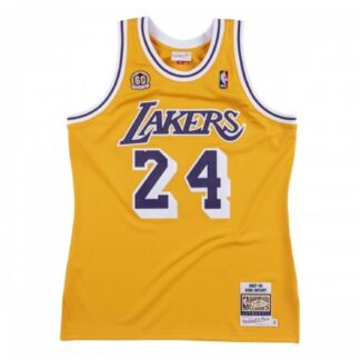Men's Los Angeles Lakers Kobe Bryant #24 Throwback Yellow 2007-08 Hardwood Classics Jersey