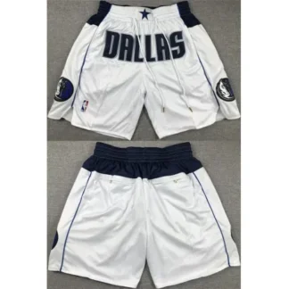 Men's Dallas Mavericks White Shorts (Run Small) T255