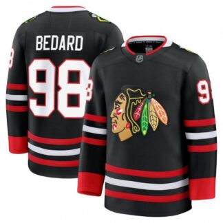 Connor Bedard Chicago Blackhawks Black Alternate Premium Jersey