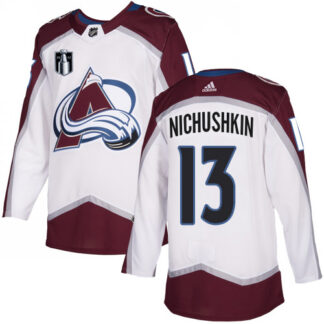 Adidas Colorado Avalanche #13 Valeri Nichushkin White Youth 2022 Stanley Cup Final Patch Road Authentic Stitched NH...