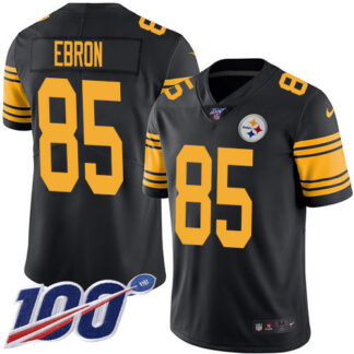 Nike Pittsburgh Steelers #85 Eric Ebron Black Men’s Stitched NFL Limited Rush 100th Season Jersey