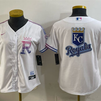 Youth Kansas City Royals Team Big Logo White 2026 City Connect Stadium Stitched Baseball Jersey