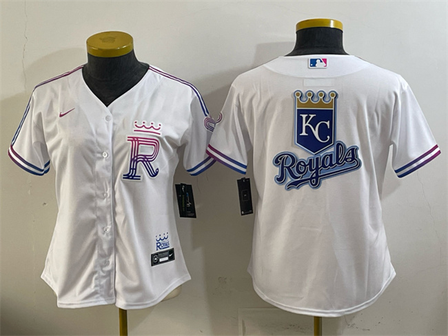 Youth Kansas City Royals Team Big Logo White 2026 City Connect Stadium Stitched Baseball Jersey