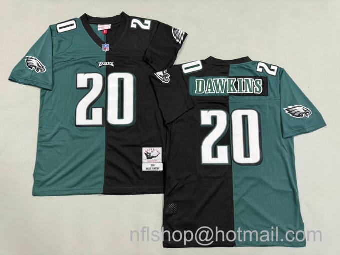 Men's Philadelphia Eagles #20 Brian Dawkins Split 2004 'MN' Throwback NFL Stitched Jersey