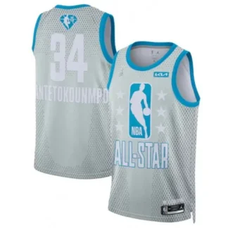 Men's 2022 All-Star #34 Giannis Antetokounmpo Gray Stitched Basketball Jersey 2BLY