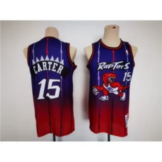 Men's Toronto Raptors #15 Vince Carter Purple/Red Throwback Stitched Jersey YNQ3
