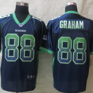 Nike Seattle Seahawks #88 Jimmy Graham Drift Fashion Blue Elite Jersey