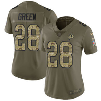 Nike Washington Football Team #28 Darrell Green Olive/Camo Women’s Stitched NFL Limited 2017 Salute to Service Jersey