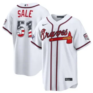 Youth Atlanta Braves #51 Chris Sale Nike White 2026 All-Star Edition Stars & Stripes Stadium Jersey